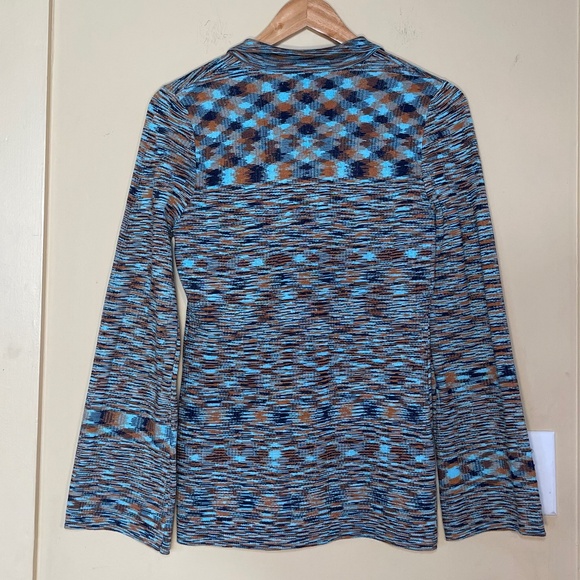 Rosemary Collared Top Blue and Brown Knit Top - Picture 6 of 14